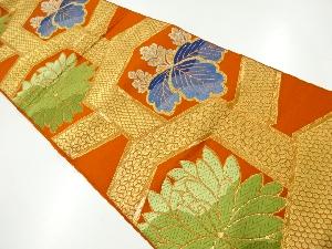 アンティーク　亀甲に桐・花模様織出し袋帯（材料）
